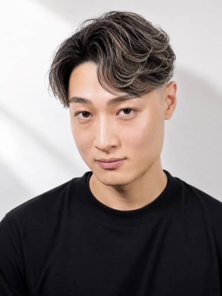 メッシュ×フェザーショート