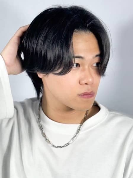 【韓流・大人メンズ】センターパート×重めマッシュ