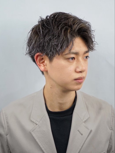 大宮メンズセンターパート/ナチュラルショート/理容室