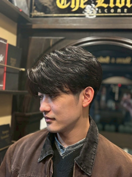 ナチュラルツーブロックセンターパート