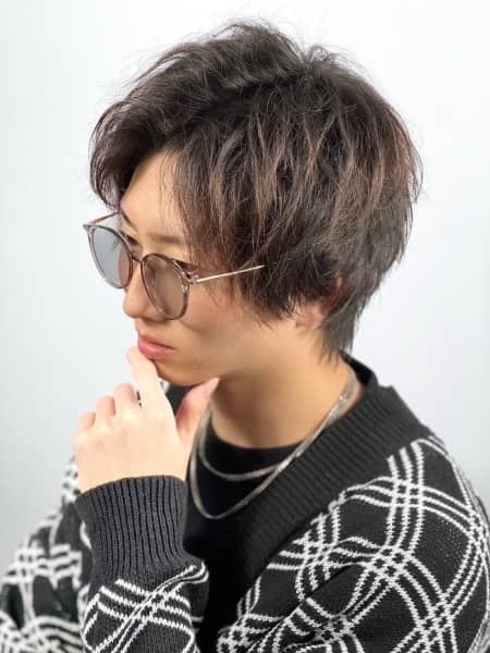 アップバングマッシュウルフ